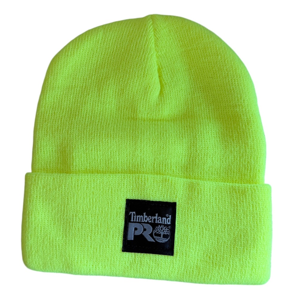 Timberland Pro Cuff Knit Beanie Mens‎ One Size Yellow New Logo Patch Workwear